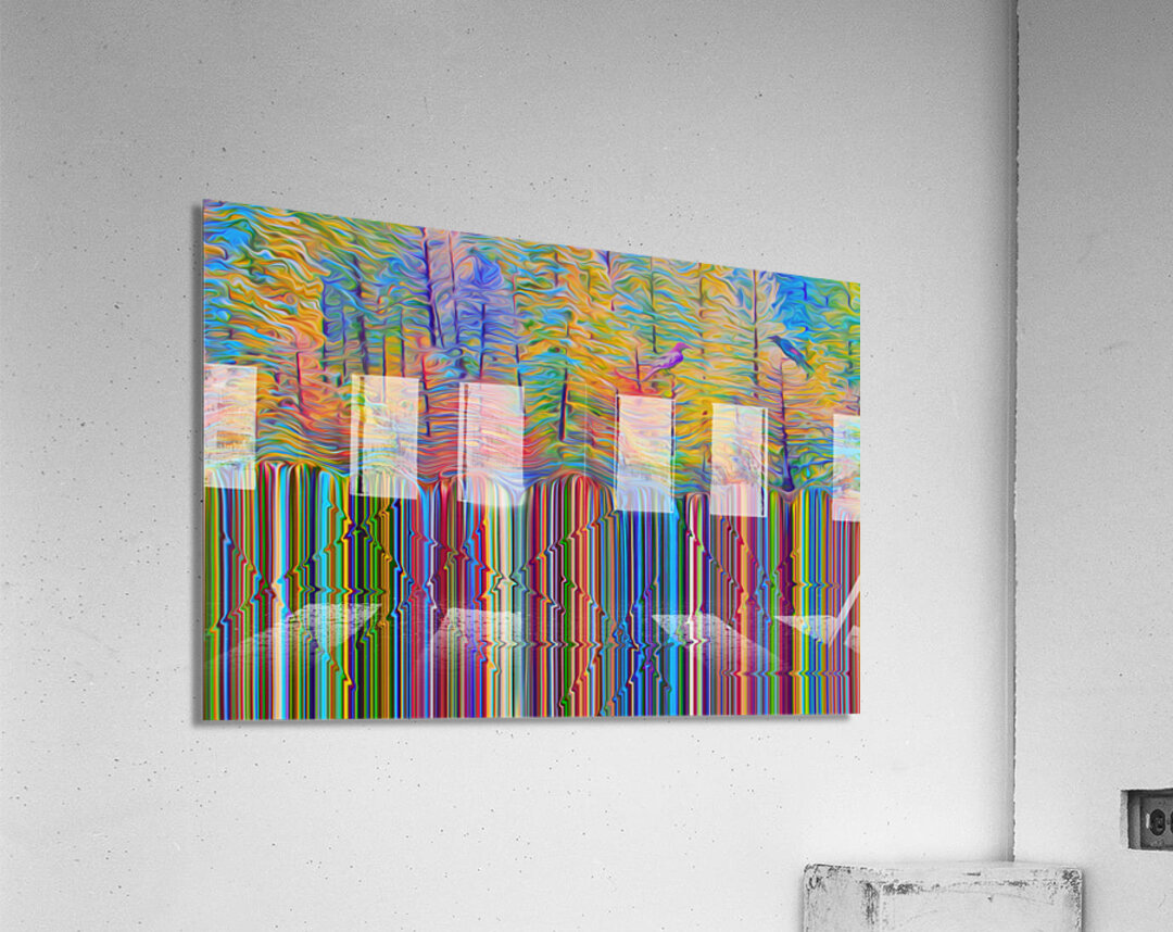 hearts and crows above and below Acrylic Print