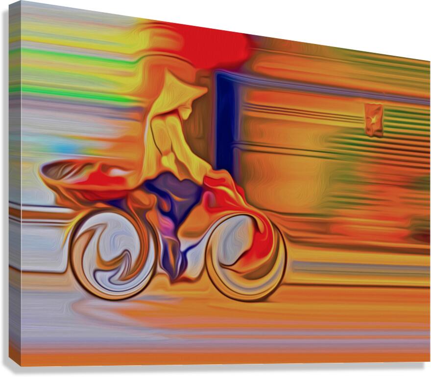 the constant joys of Hanois always on pedal power Canvas Print