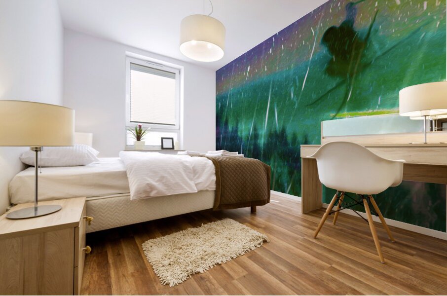 last light flight over the northern delights Mural print