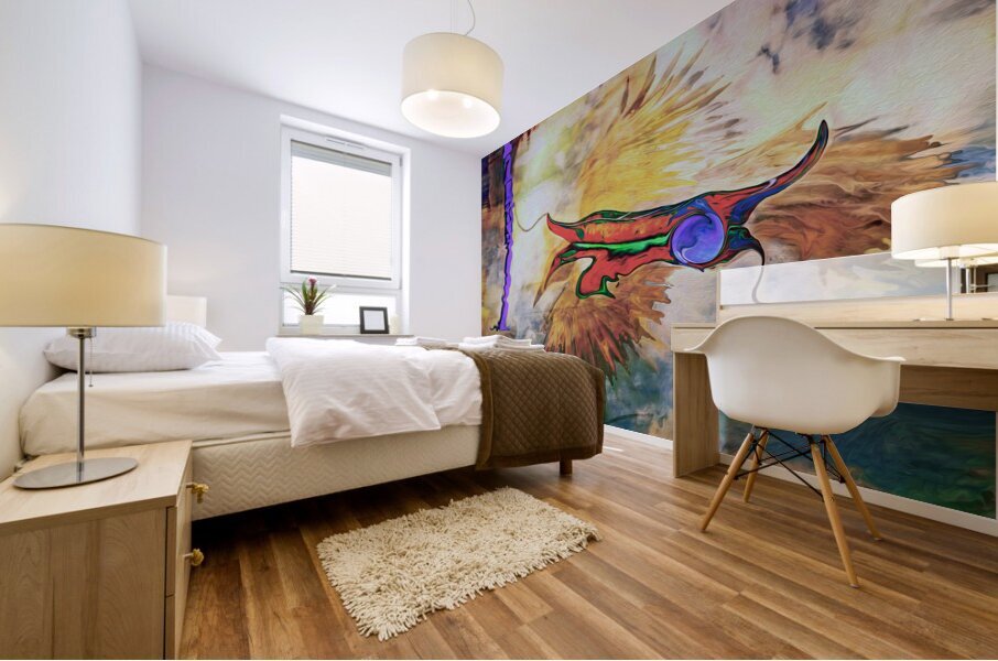 floating on a ravens back Mural print