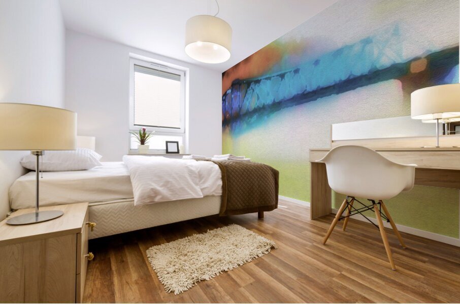 blue bob Mural print